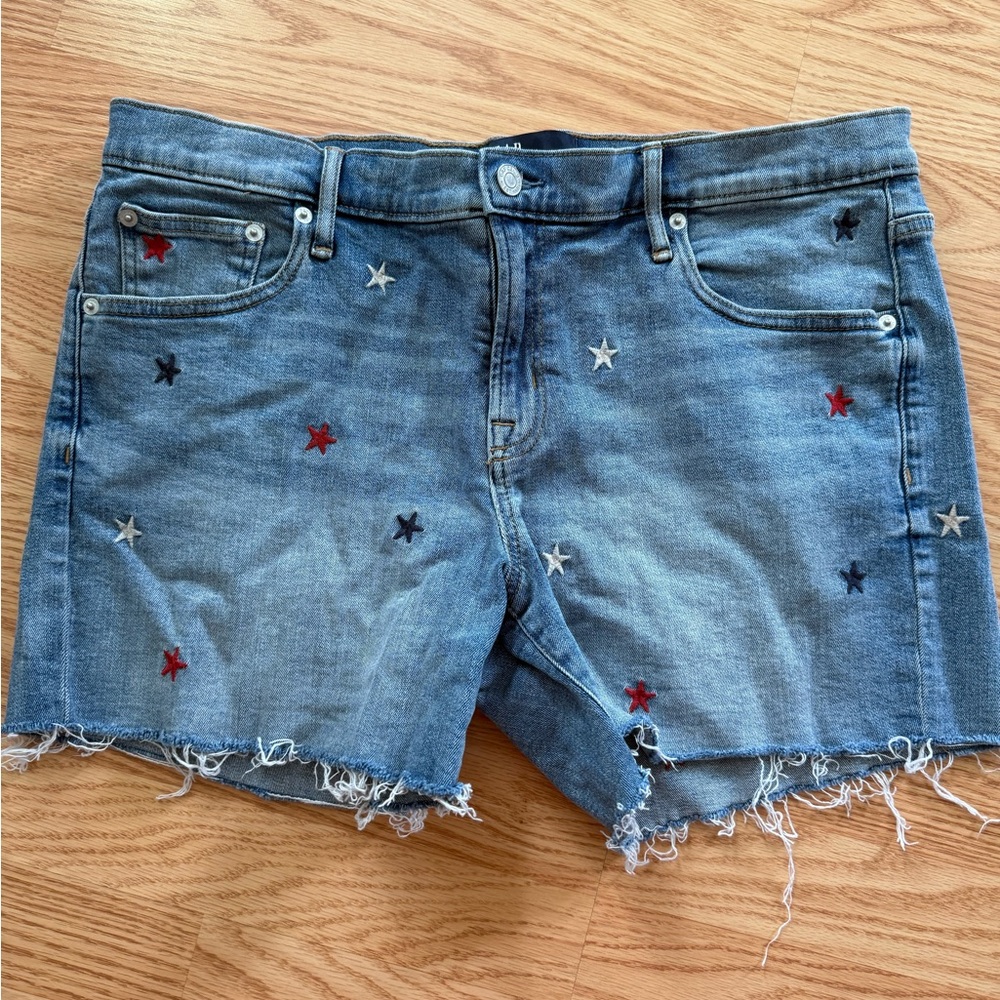 GAP Blue Jean Shorts with Star Embroidery